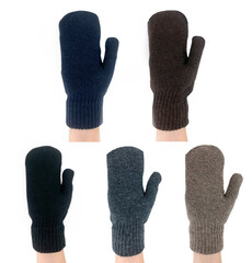 Mittens worn on a girl's hand