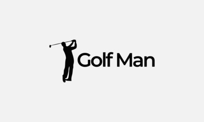 man silhouette logo golf