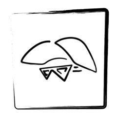 Cap glasses icon. Brush frame. Vector illustration.