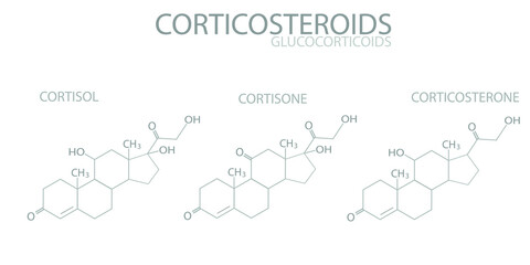  Corticosteroids (glucocorticoids) molecular skeletal chemical formula.	
