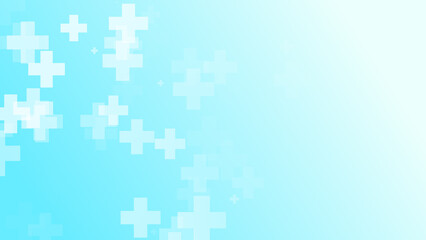 Abstract white blue green colors cross pattern healthcare background.
