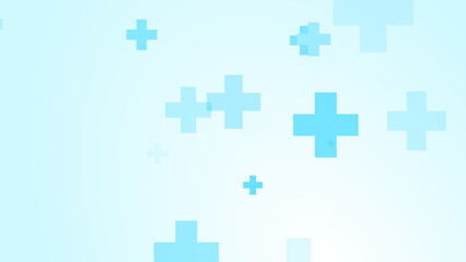 Medical white blue cross pattern background.