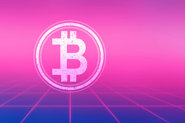 Obraz premium 3d rendering bitcoin sign concept 