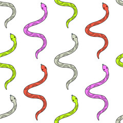 snake colorful pattern simple silver