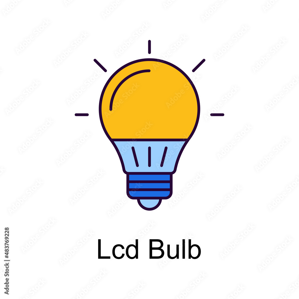 Poster led bulb vector filled outline icon design illustration. home improvements symbol on white backgroun