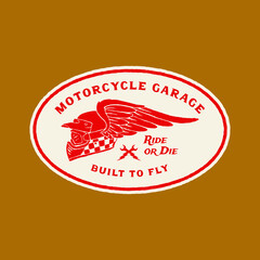 Handmade Vector Vintage Motorcycle Garage Logo Badge