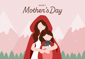 Happy mother's day card, Little red riding.