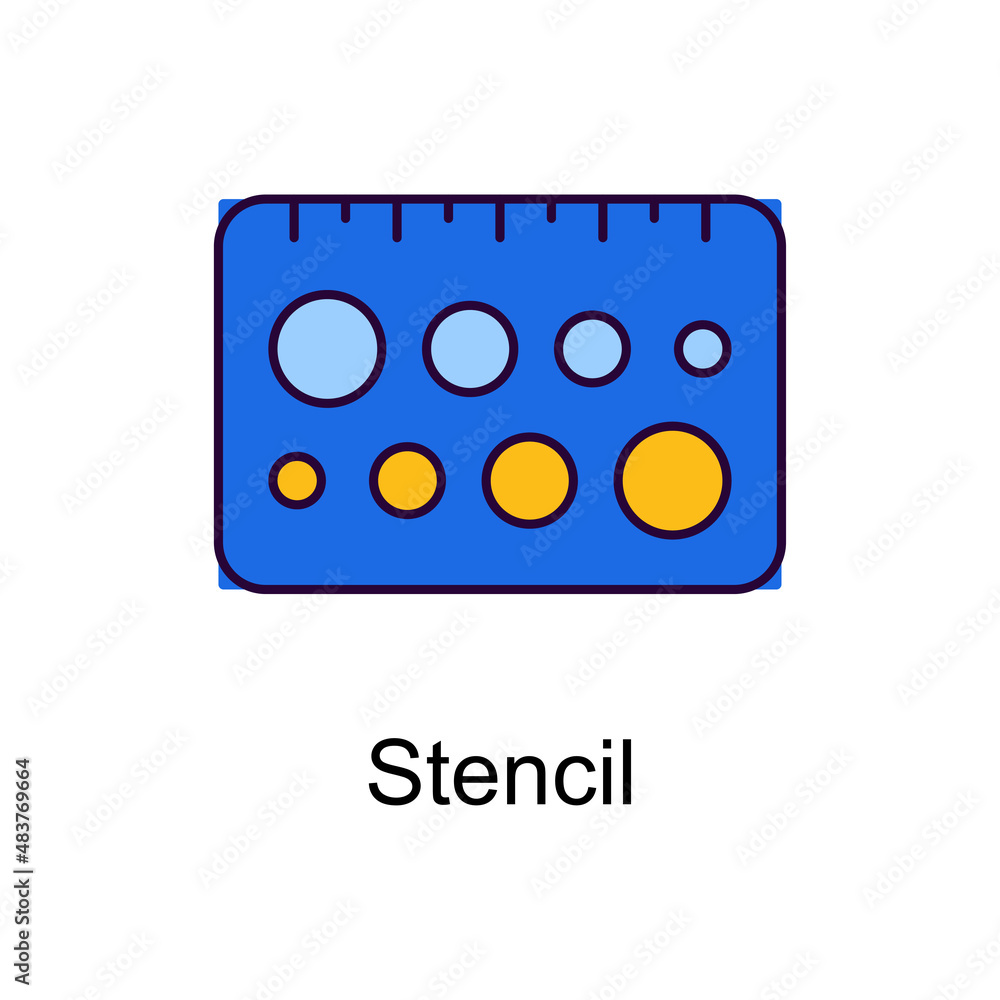 Poster stencil vector filled outline icon design illustration. home improvements symbol on white background