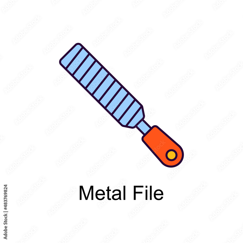 Poster metal file vector filled outline icon design illustration. home improvements symbol on white backgro