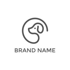 Fototapeta premium dog line logo deisgn vector