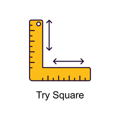 Try Square vector Filled Outline Icon Design illustration. Home Improvements Symbol on White background EPS 10 File