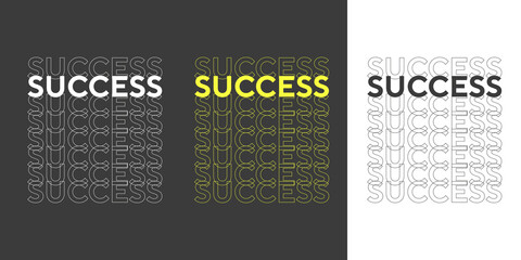 Success new simple professional text effect black white and colorful typography t shirt t shirt design for print