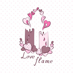 love flame. congratulation. vector illustration