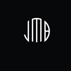 Title: JMB Letter logo design with a circular shape vector in illustration.