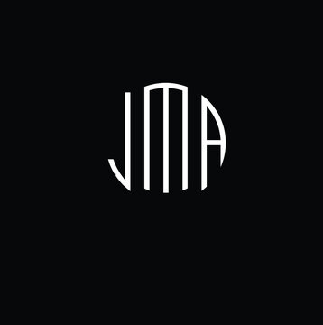 Title: JMA Letter logo design with a circular shape vector in illustration.