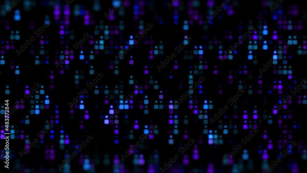 Poster 4k abstract technology background consisting of shimmering dots and squares