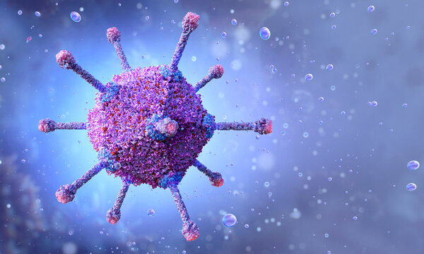 Human adenovirus model. Structure of the adenoviridae virion: penton base, nucleocapsid with DNA genome, capsomers, proteins. Acute respiratory viral infections, ARVI disease, 3D medical science image