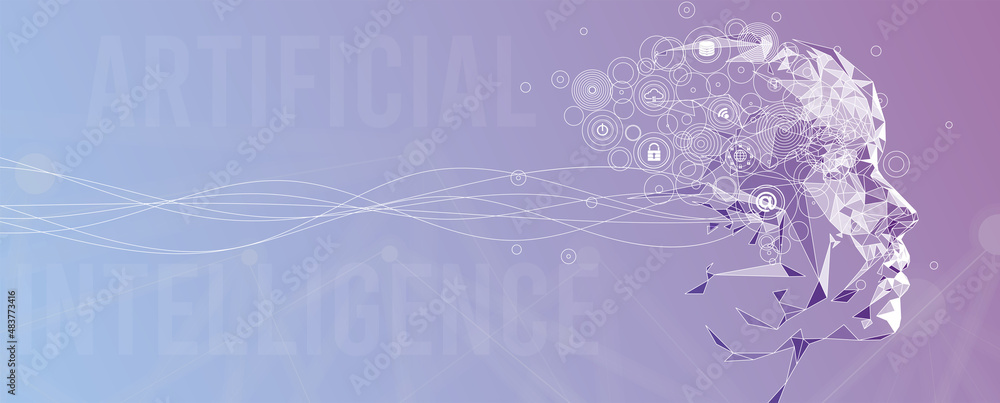 Poster conceptual technology illustration of artificial intelligence