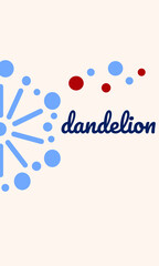Blue dandelion vector background banner