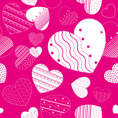 Bright Pink seamless Valentine's Day pattern 