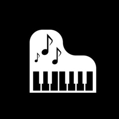 Piano symbols in classic and heart shape forms. Vector