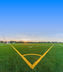 サッカー場　ラグビーグランド　ゴール　野球場　夕焼け　河川敷グランド