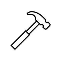 Hammer line icon, vector outline logo isolated on white background