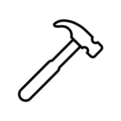 Hammer line icon, vector outline logo isolated on white background
