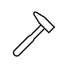 Hammer line icon, vector outline logo isolated on white background
