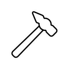 Hammer line icon, vector outline logo isolated on white background