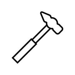 Hammer line icon, vector outline logo isolated on white background