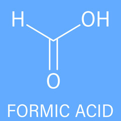 Formic acid molecule. Present in ant venom and in stinging nettle. Skeletal formula.