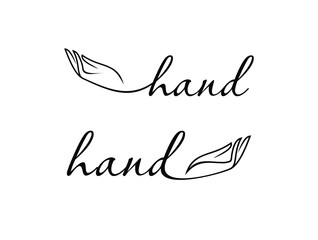 Hand Outline Letters vector Icon 