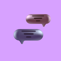 3d illustration social media notification icon, bubble speech on a background