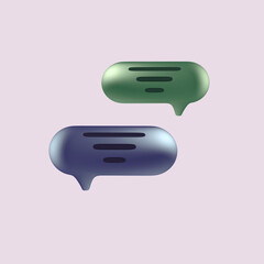 3d illustration social media notification icon, bubble speech on a pink background