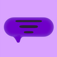 3d illustration social media notification icon, bubble speech on a background