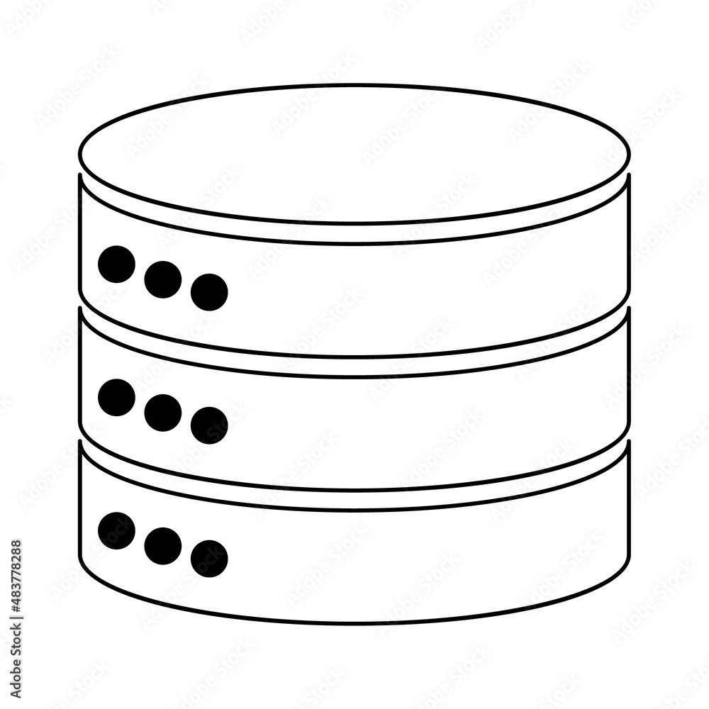 Poster database storage icon, internet network server cloud data symbol, connection system vector illustrat