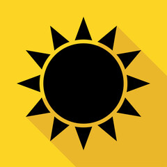 Sun or sunshine icon symbol design, travel beach holiday sign, abstarct vector illustration