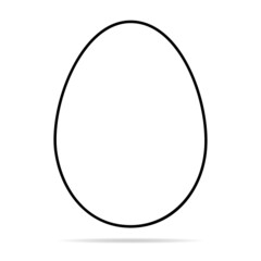 Egg icon with shadow, shell easter symbol, healthy nature food, vector illustration, farm organic protein