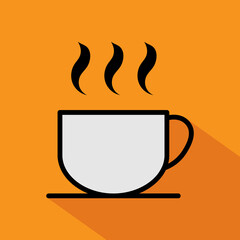 Coffee icon, breakfast drink cafe, cappuccino, hot simple isolated illustration, vector line