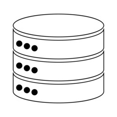 Database storage icon, internet network server cloud data symbol, connection system vector illustration