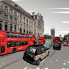  London city hand drawn. Building sketch, vector illustration