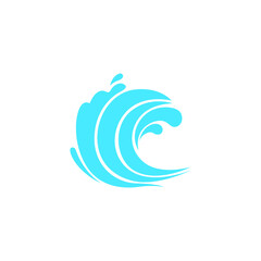 Water blue wave icon vector illustration design template. Blue background