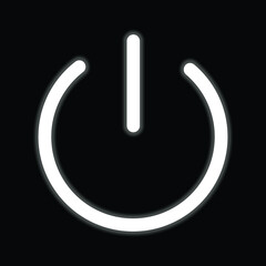 White neon power icon vector illustration - 483779641
