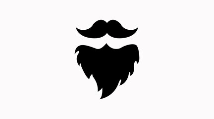 Beard Vector Icon. Vector isolated editable black and white beard and moustache illustration