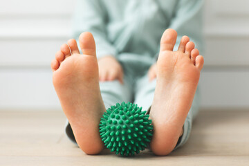 Kid bare feet physical therapy,neuro psychology,orthopedic correction,exercise with relief massage...