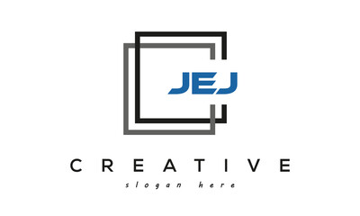 creative initial Three letters JEJ square logo design - obrazy, fototapety, plakaty