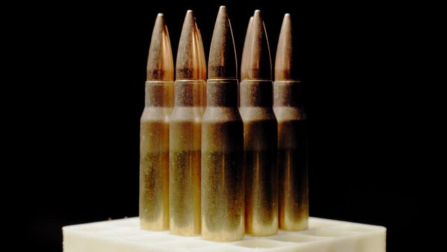 Rifle 308WIN Ammunition Left Justified Rotating, rifle cartridge with full metal jacket bullet