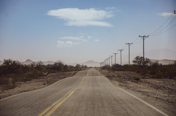 Desolated view of a highway road panorama 