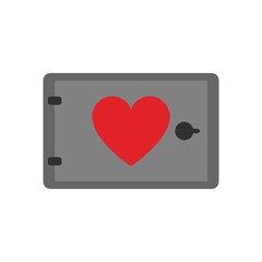 Security safe icon with heart sign